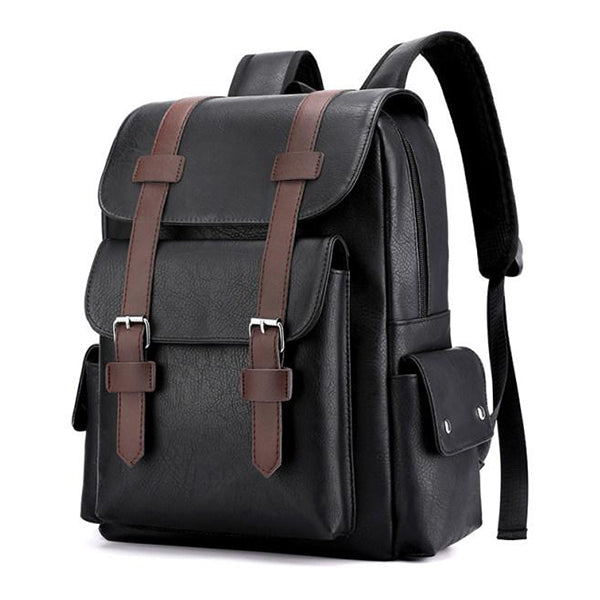 VINTAGE FASHION LEATHER MULTI POCKET BACKPACK 16219572W