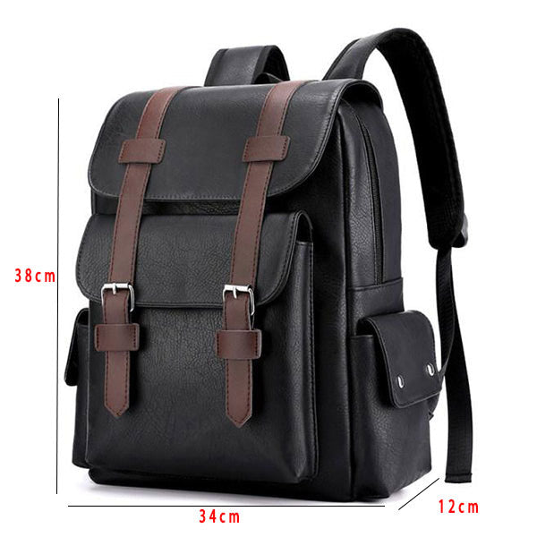 VINTAGE FASHION LEATHER MULTI POCKET BACKPACK 16219572W