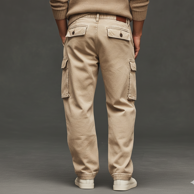 Men's Classic Light Khaki Straight Leg Loose-fitting Jeans MTA3153J0U