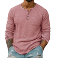 Men's Classic Casual Ribbed Henley Neck Long-sleeved T-shirt MTA2411L1K