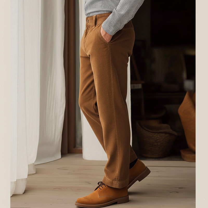 Men's Classic Business Corduroy Slim Fit Straight Leg Pants MTA0462K1U
