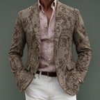 Men's Classic Vintage Printed Cotton Blend Single-breasted Blazer MTA2211L8K