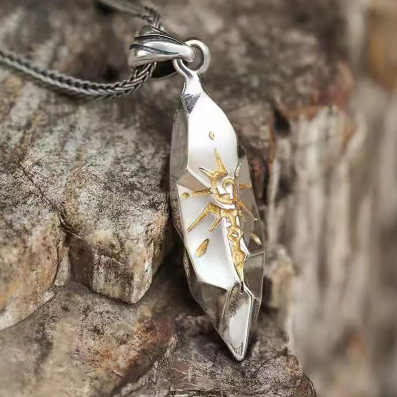 Men's Vintage Fashion S925 Silver Wishing Stone Necklace MTA3096F4M