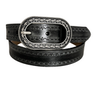 Men's Vintage Distressed Engraved Embossed Genuine Leather Belt 44748904U