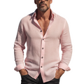 Men's Classic Casual Cotton And Linen Long-sleeved Shirt MTA2469L0K