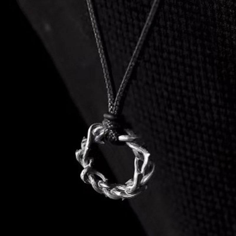 Men's Vintage Design Thorn S925 Silver Pendant Necklace MTA3040F9M