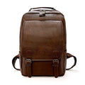 VINTAGE BUSINESS ZIP FLAP LEATHER BACKPACK