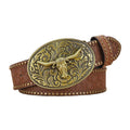 Men's Western Cowboy Style Vintage Rivet Embossed Belt 33277436U