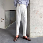 Men's British Style Drape High Waist Straight Pants 73687328M