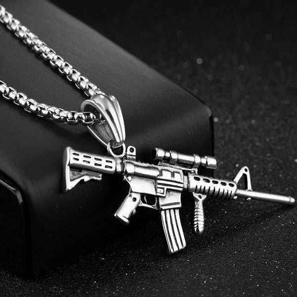 SUBMACHINE GUN PENDANT NECKLACE 00268572M