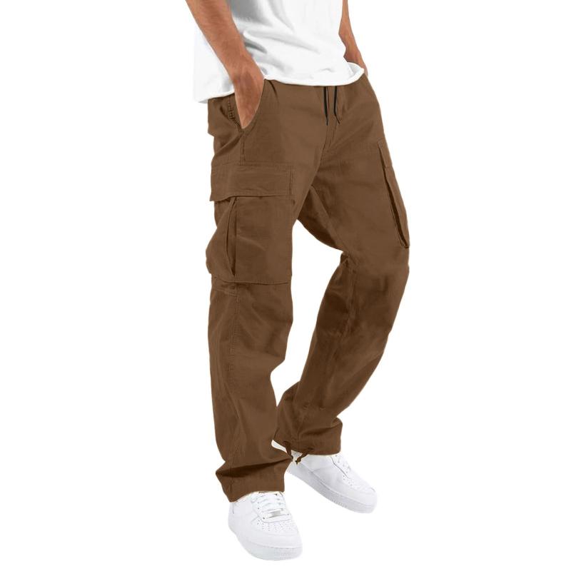 Men's Casual Drawstring Multi-pocket Cotton Blend Cargo Pants 97400513M