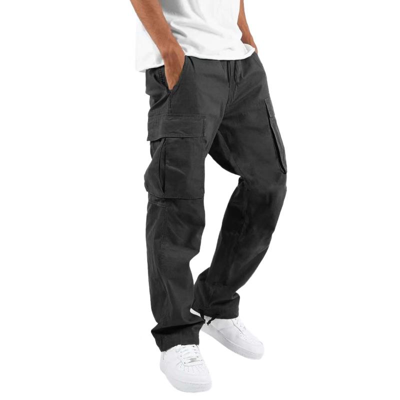 Men's Casual Drawstring Multi-pocket Cotton Blend Cargo Pants 97400513M